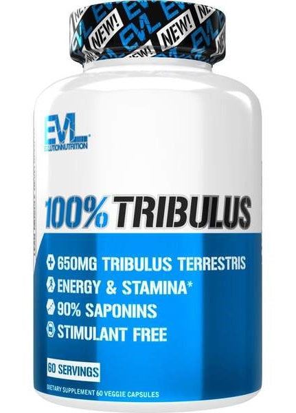 EVLution Nutrition 100% Tribulus 650mg - 60 Vegan Capsules for Men's Health, Energy & Performance - Gym, Workout & Bodybuilding Supplement