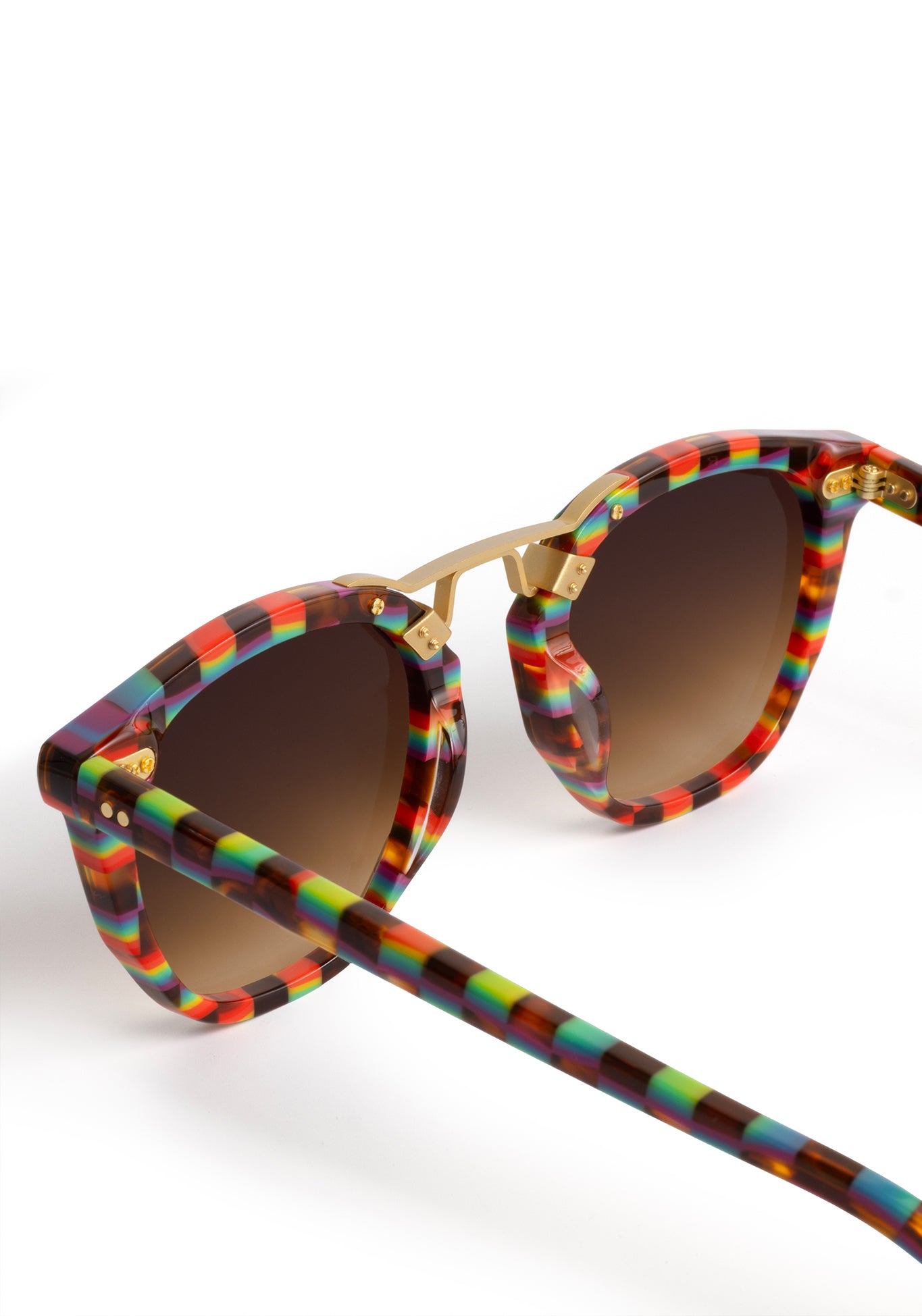 BEAU NYLON Rainbow Tortoise Shell 18K Gold Plated Sunglasses for Women - Stylish UV Protection Shades for Beach, Driving & Outdoor Activities