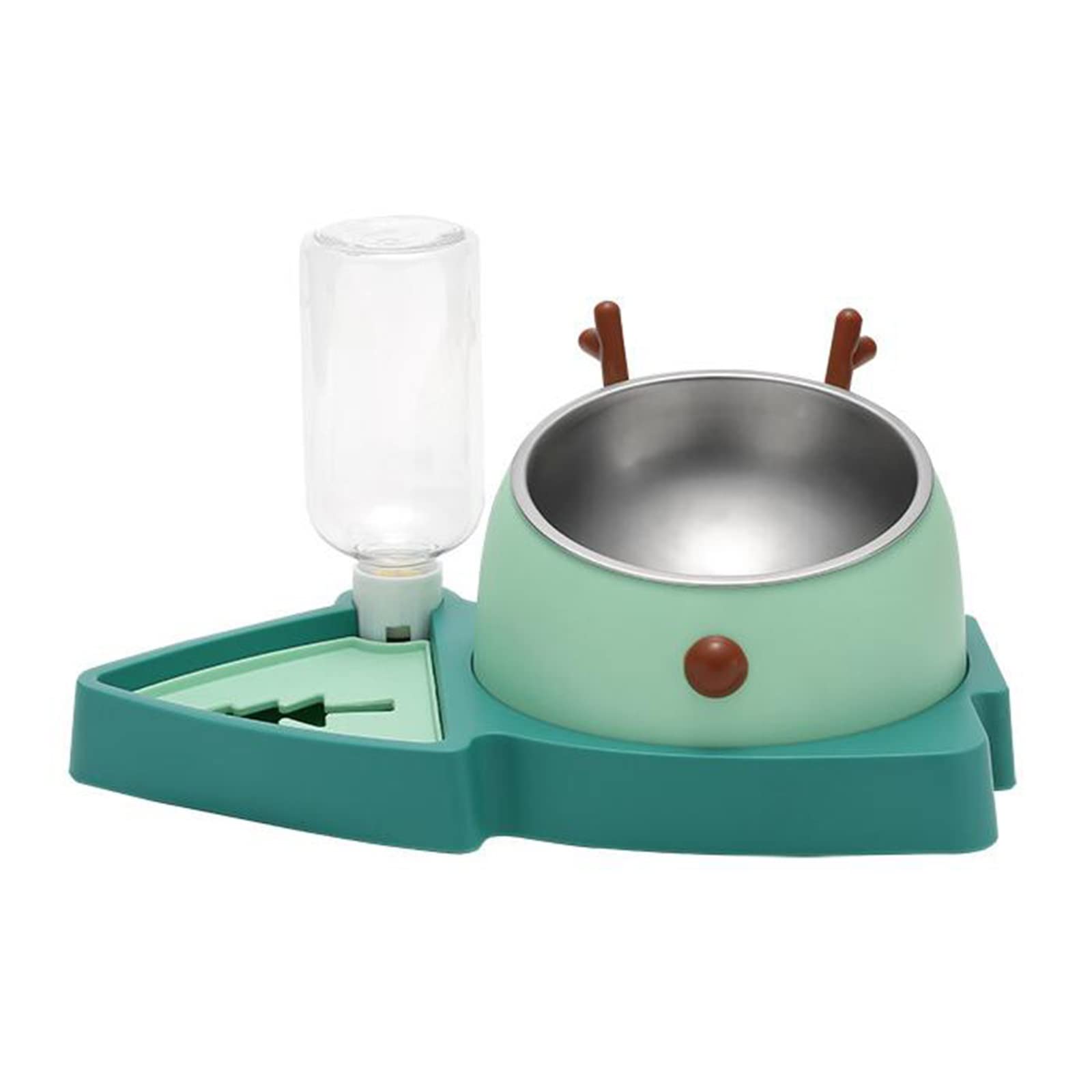 CTDMA Double Pet Bowls - Stainless Steel Detachable Dog & Cat Food and Water Bowl Set with No-Spill Automatic Water Dispenser | Perfect for Home, Travel, and Outdoor Use