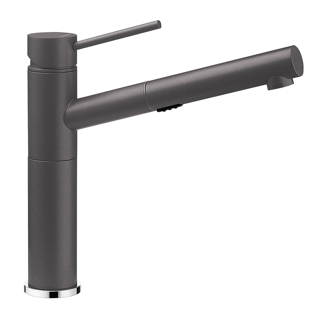 Blanco Alta Pull-Out Kitchen Faucet with Spray Head - Modern Cinder 401456 Design for Sink, Dishwashing & Food Prep | Perfect for Home Kitchen Renovation