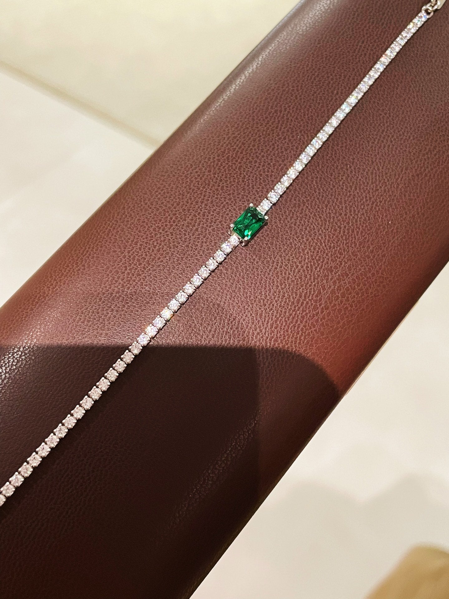 T Cut Emerald Sparkle Bracelet - Elegant Green Gemstone Jewelry for Women, Perfect for Parties, Weddings & Special Occasions