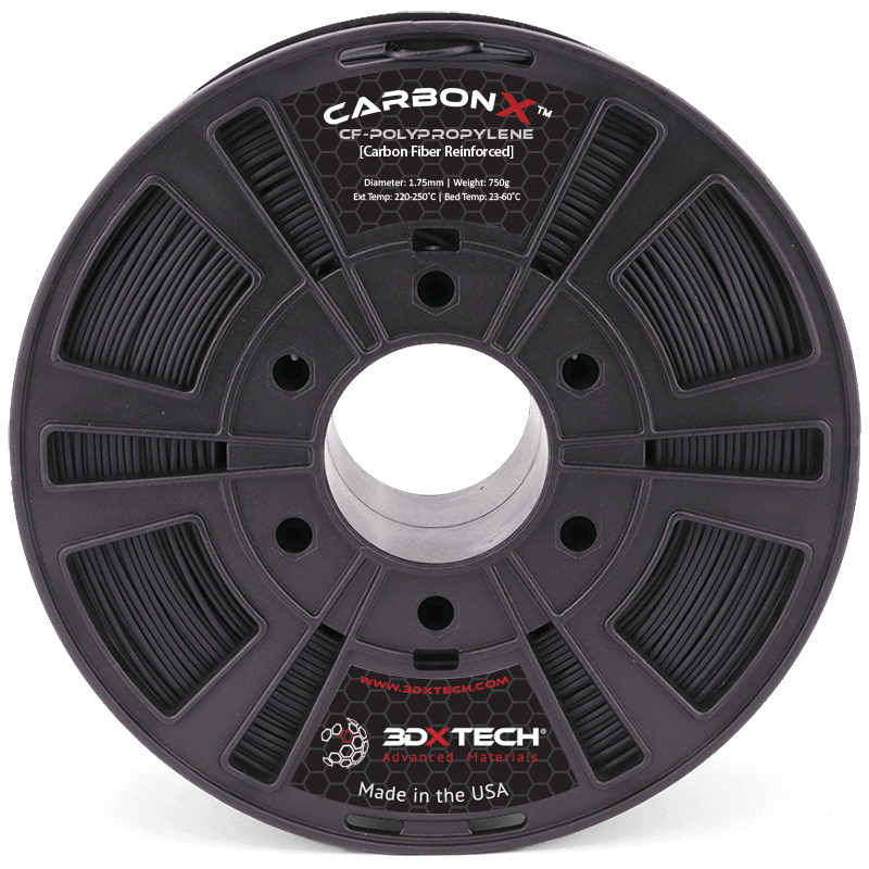 CarbonX™ PP+CF 1.75mm 750g 3D Printing Filament - High Strength Carbon Fiber Reinforced Polypropylene for Industrial Prototyping & Functional Parts