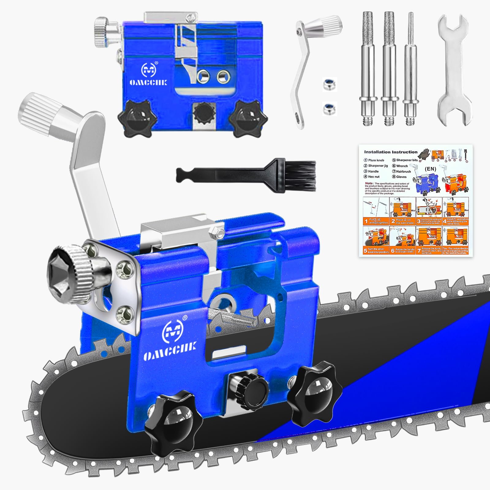 Portable Chainsaw Sharpener Kit with Gloves & Tools - for Garden & Lumber Work