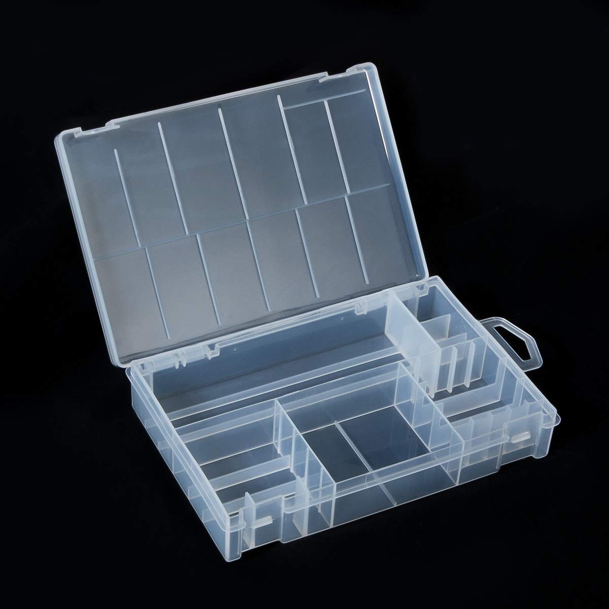 YXQ 33 Battery Organizer Storage Case - Clear Plastic Container for 8 AAA, 20 AA, 9V, 2 C & 2 D Batteries | Portable Battery Box Holder for Home, Office & Travel Organization