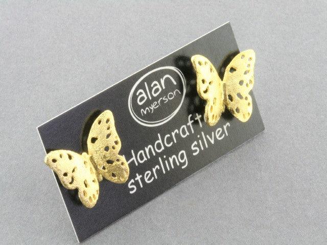 22K Gold Over Silver Apatura Butterfly Stud Earrings - Elegant Jewelry for Women, Perfect for Parties, Weddings & Daily Wear