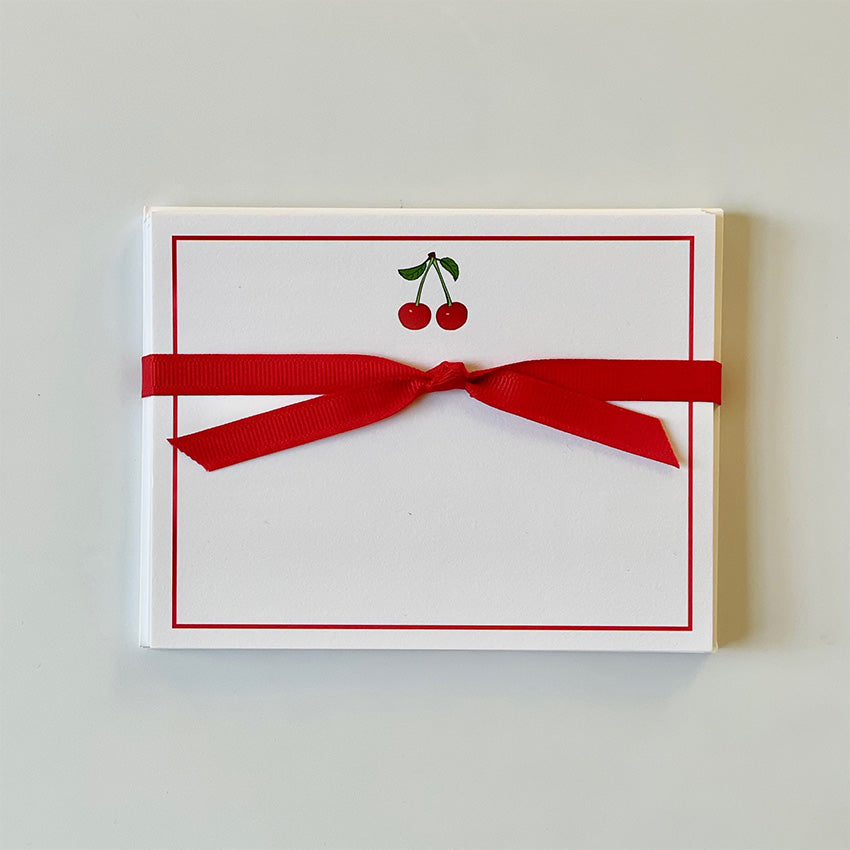 Georgetown Paperie Cherry Blossom Flat Note Cards - Elegant Stationery for Thank You Notes, Greetings & Special Occasions