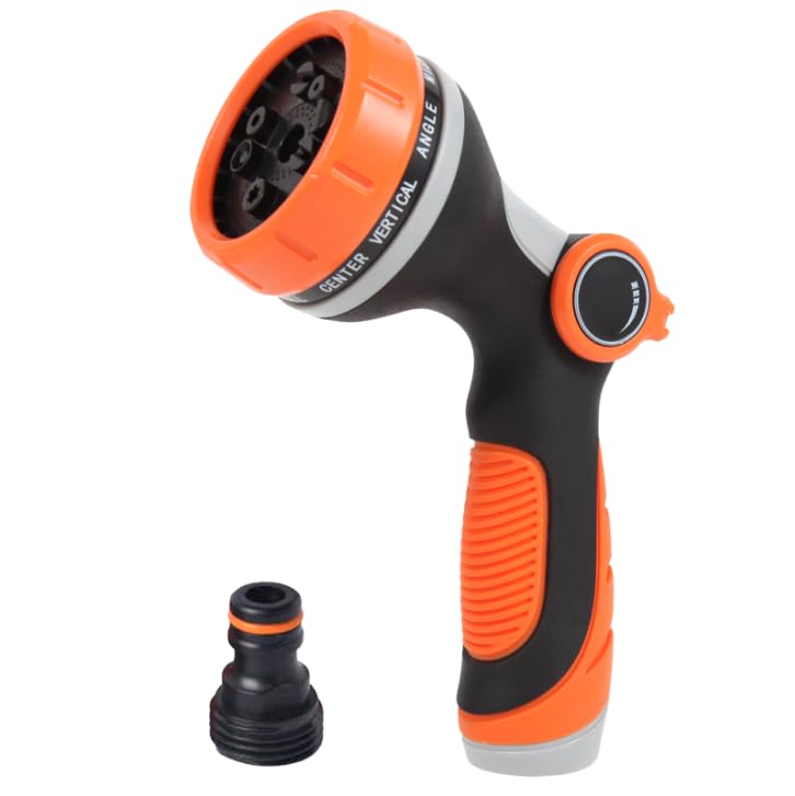 10 Function Heavy Duty Garden Hose Sprayer Nozzle - Thumb Control, ABS Material, Ergonomic Slip Proof Grip with 3/4