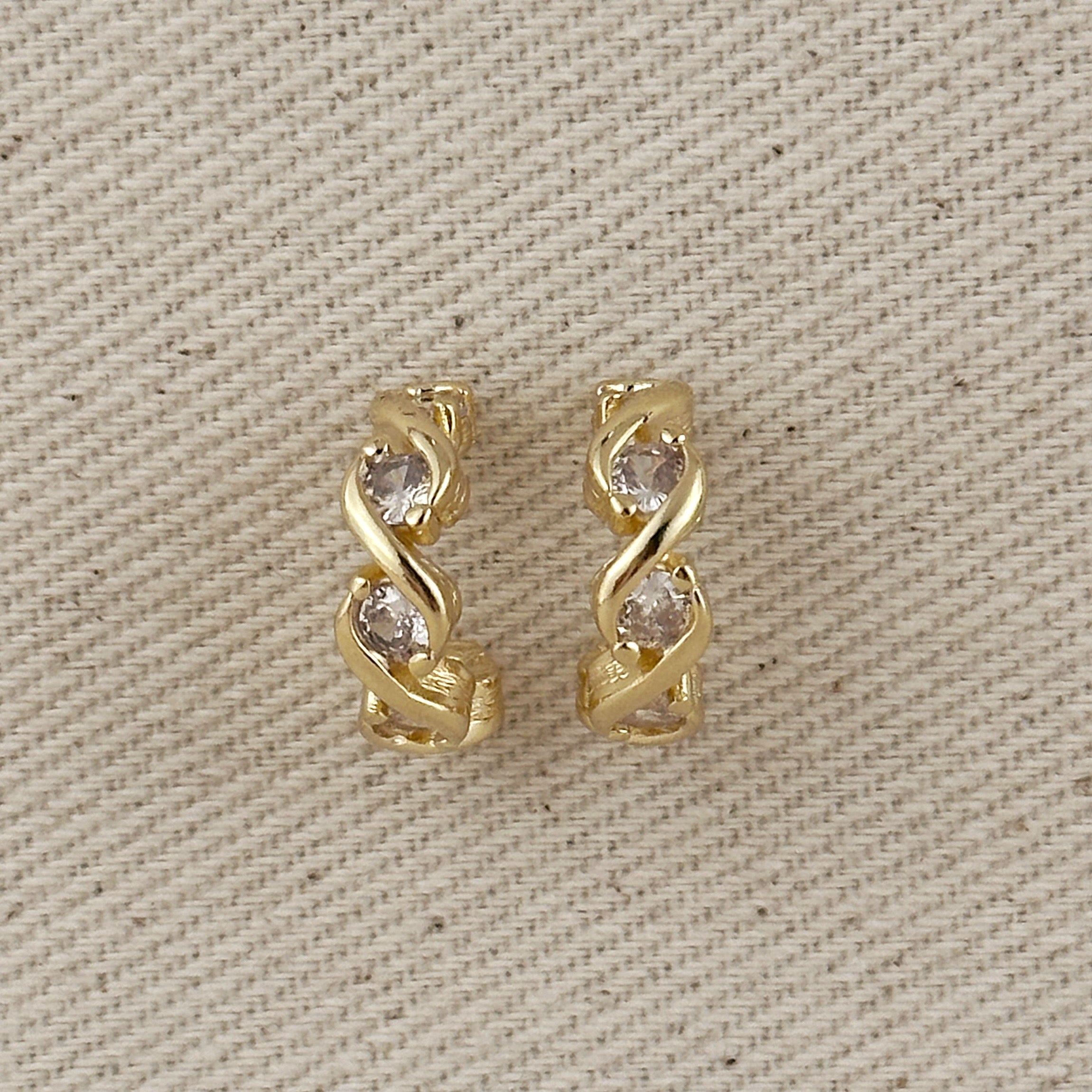 18K Gold Filled Infinity CZ C Hoop Earrings for Women - Hypoallergenic Cubic Zirconia Huggie Hoops - Perfect for Everyday Wear, Parties & Gifts