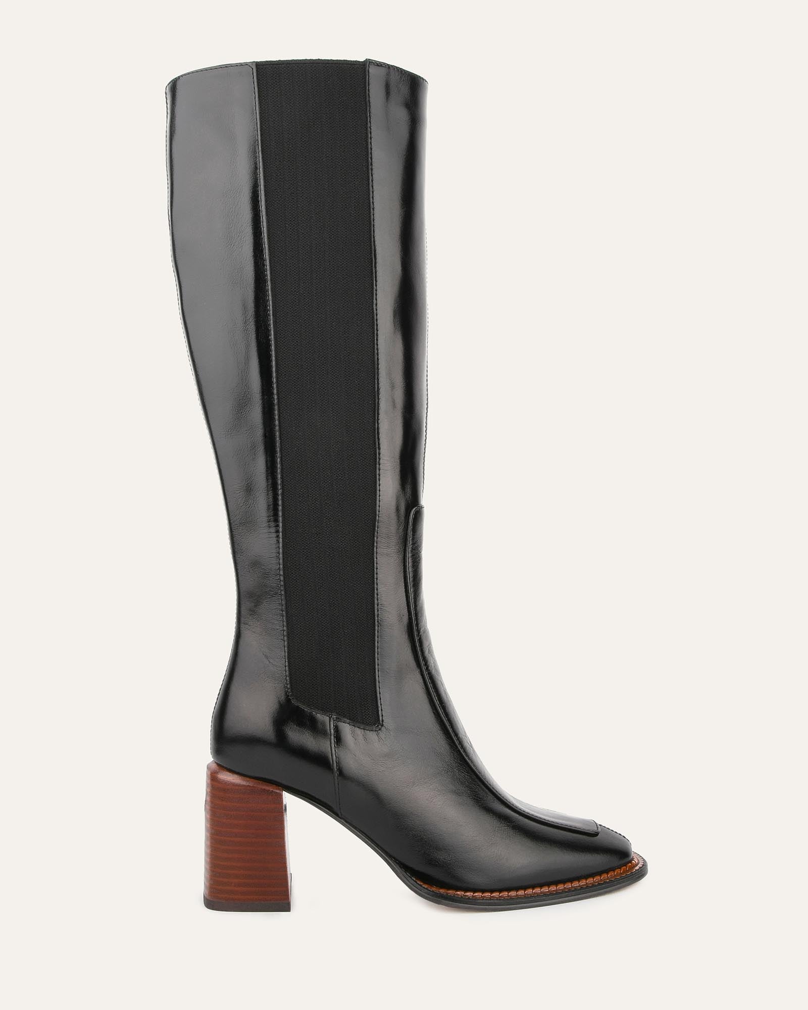Divine Knee High Boots for Women - Black Leather Boots for Fashion & Comfort - Perfect for Office, Party & Winter Outfits