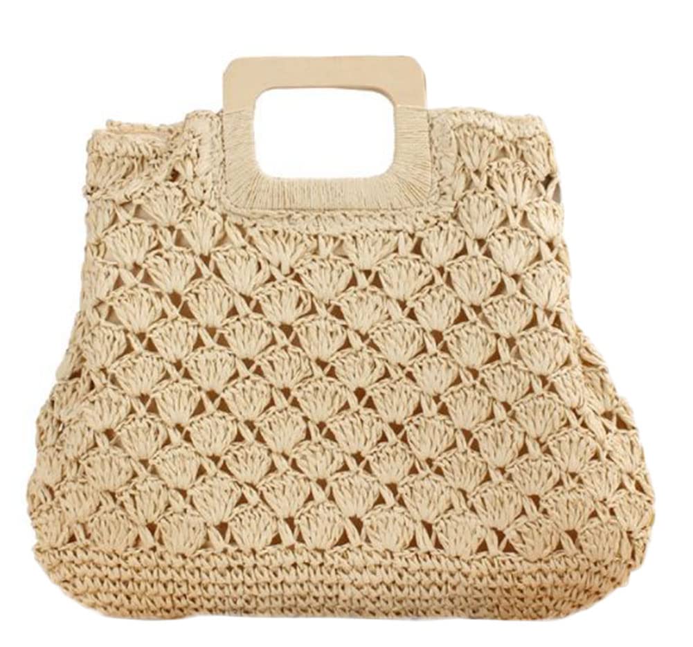 Stylish Women's Straw Tote Bag - Large Woven Beach Bag with Top Handle, Perfect for Summer Travel, Shopping & Picnics