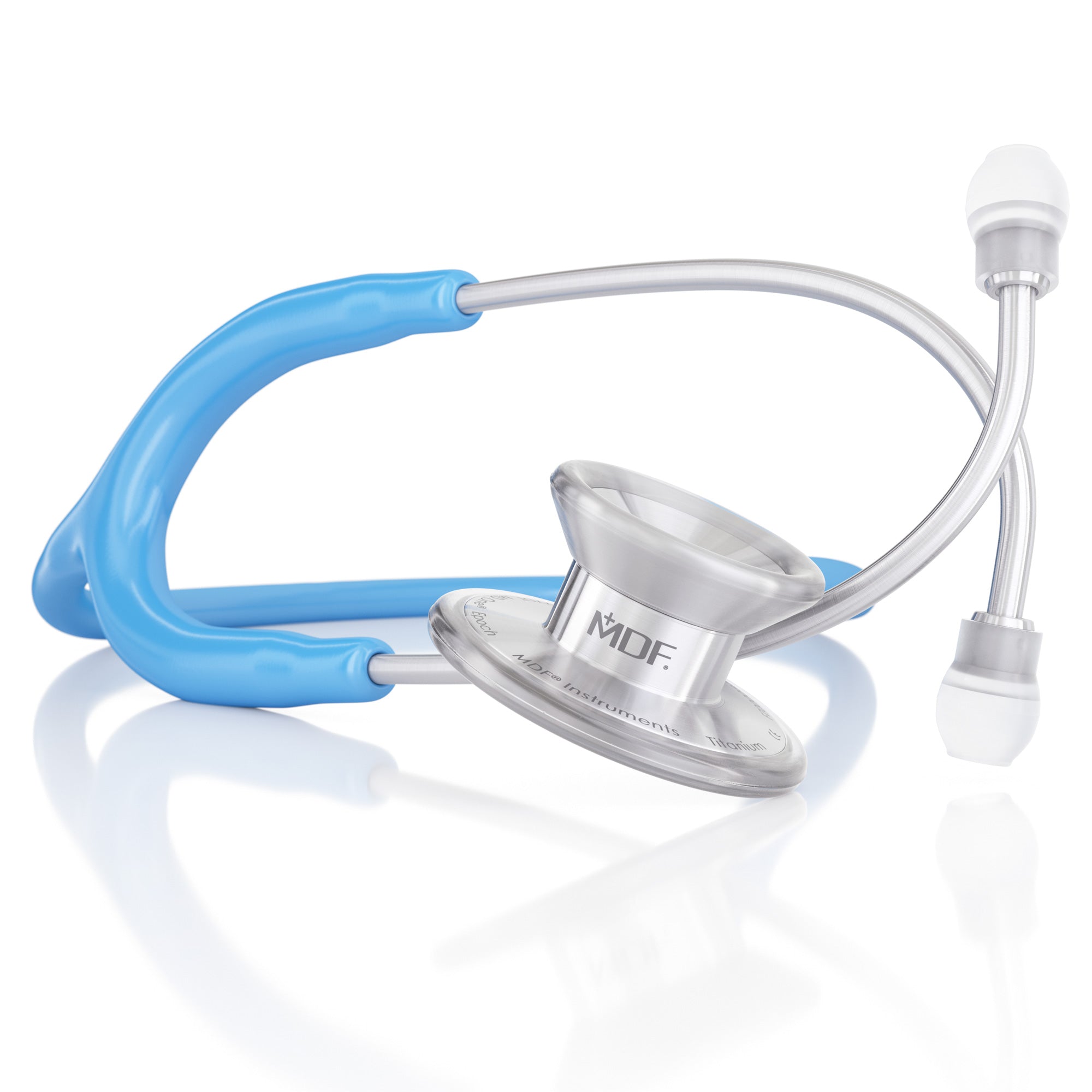 MD One® Epoch® Titanium Adult Stethoscope - Bright Blue | Professional Medical Equipment for Doctors & Nurses | Ideal for Hospitals, Clinics & Home Health Care
