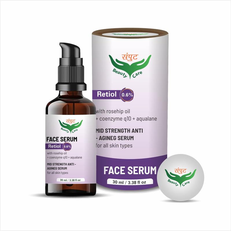 Retinol 0.6% Anti-Aging Face Serum for All Skin Types - SAMPUT BEAUTY CARE Mid-Strength Facial Treatment, 30ml | Reduce Wrinkles & Fine Lines, Improve Skin Texture | Perfect for Nighttime Skincare Routine & Daily Anti-Aging Regimen
