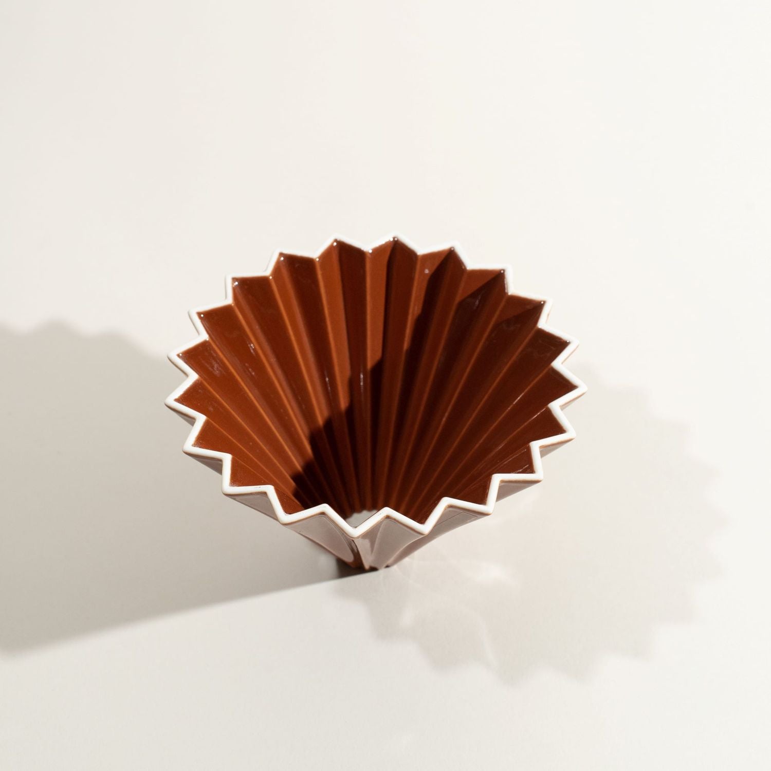 ORIGAMI Ceramic Coffee Dripper - Brown Pour Over Coffee Maker for Specialty Brewing | Perfect for Home, Office & Camping Use