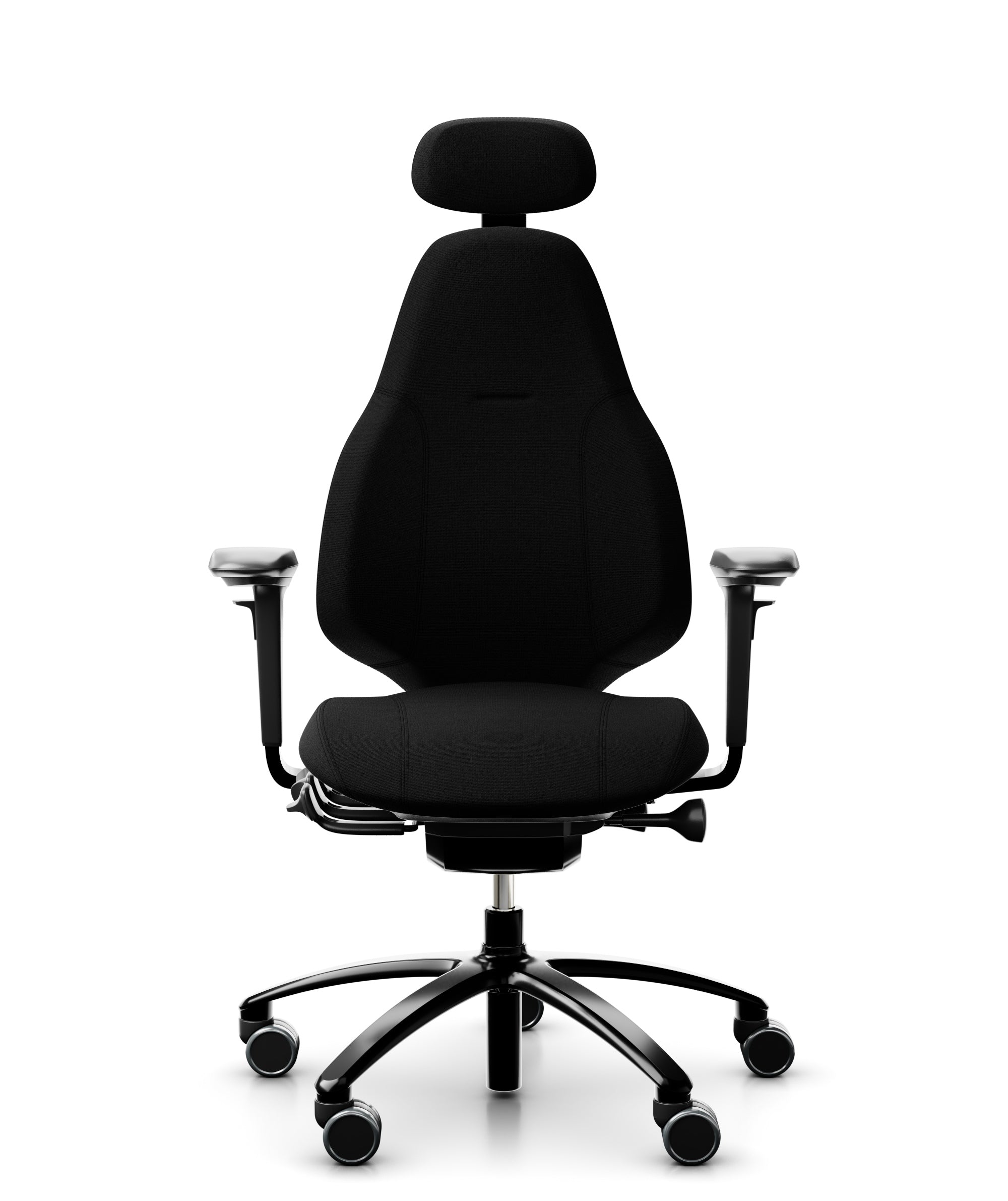 RH Mereo 220 Black Fabric Office Chair - Ergonomic Executive Desk Chair with Adjustable Height, Lumbar Support & Swivel Base for Home Office, Conference Room & Workspace
