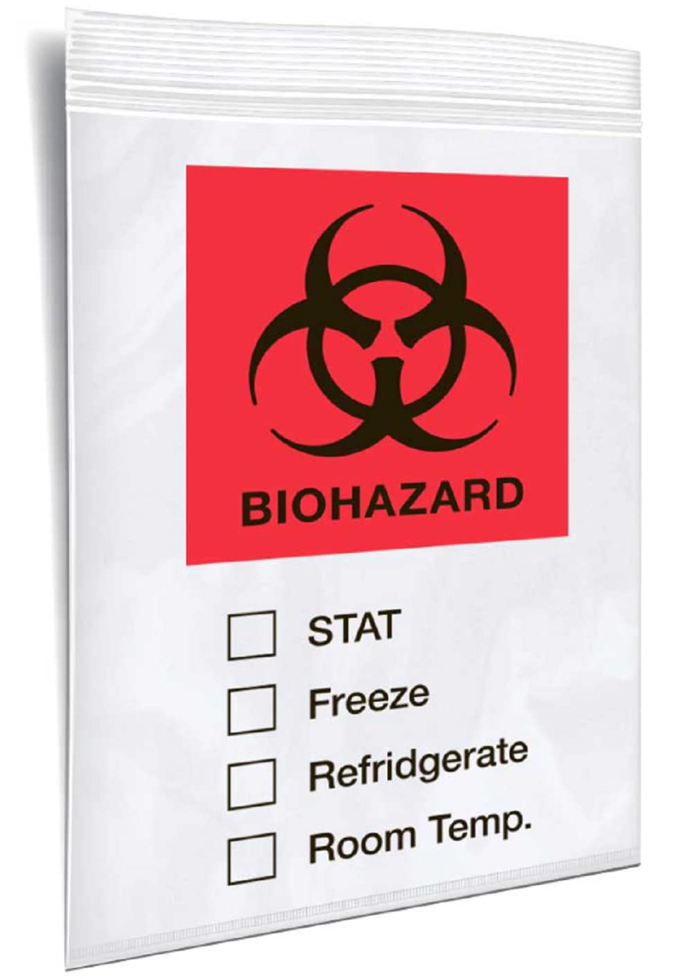PUREVACY 8x10 Biohazard Bags - Pack of 1000 Red & Black Specimen Bags with Zipper Seal, 3-Wall Tear Pouch, 2 Mil Thickness - Ideal for Medical Waste, Lab Specimen Transport, and Hazardous Material Disposal