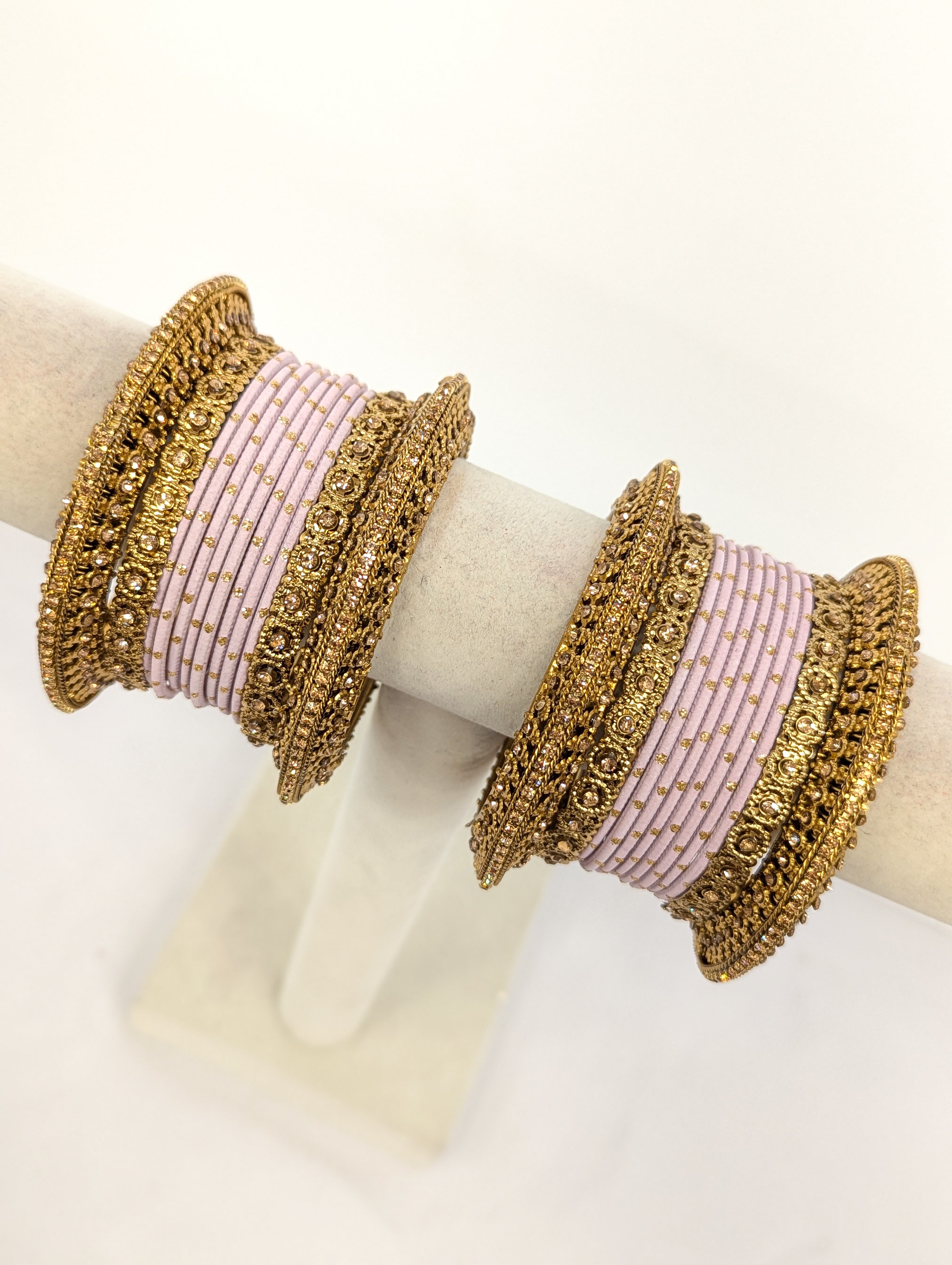 Minali Stone Bangles Set of 2 - Natural Gemstone Bracelets for Women - Boho Chic Jewelry for Everyday Wear & Special Occasions