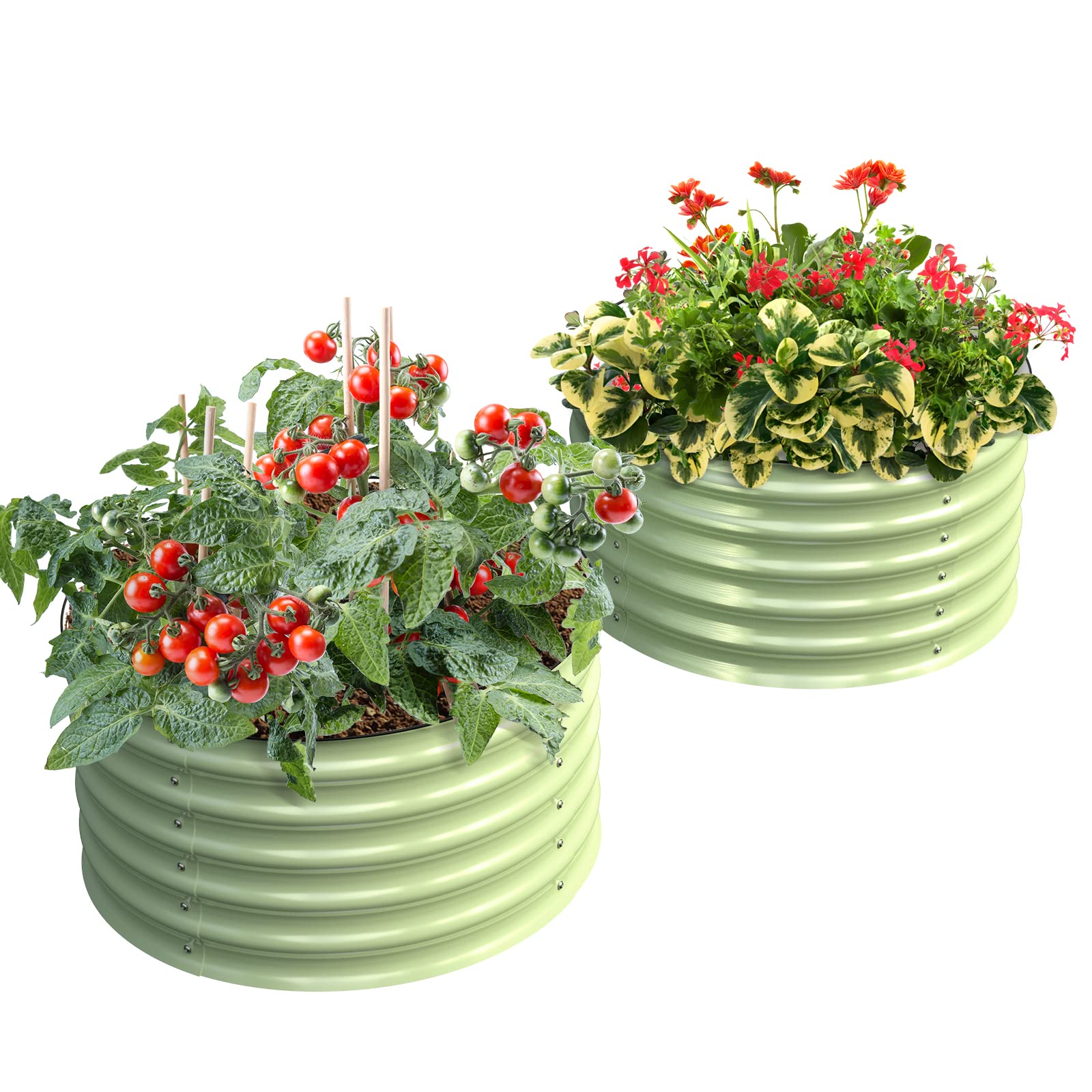 Olle Twin Round Metal Raised Garden Beds - 17