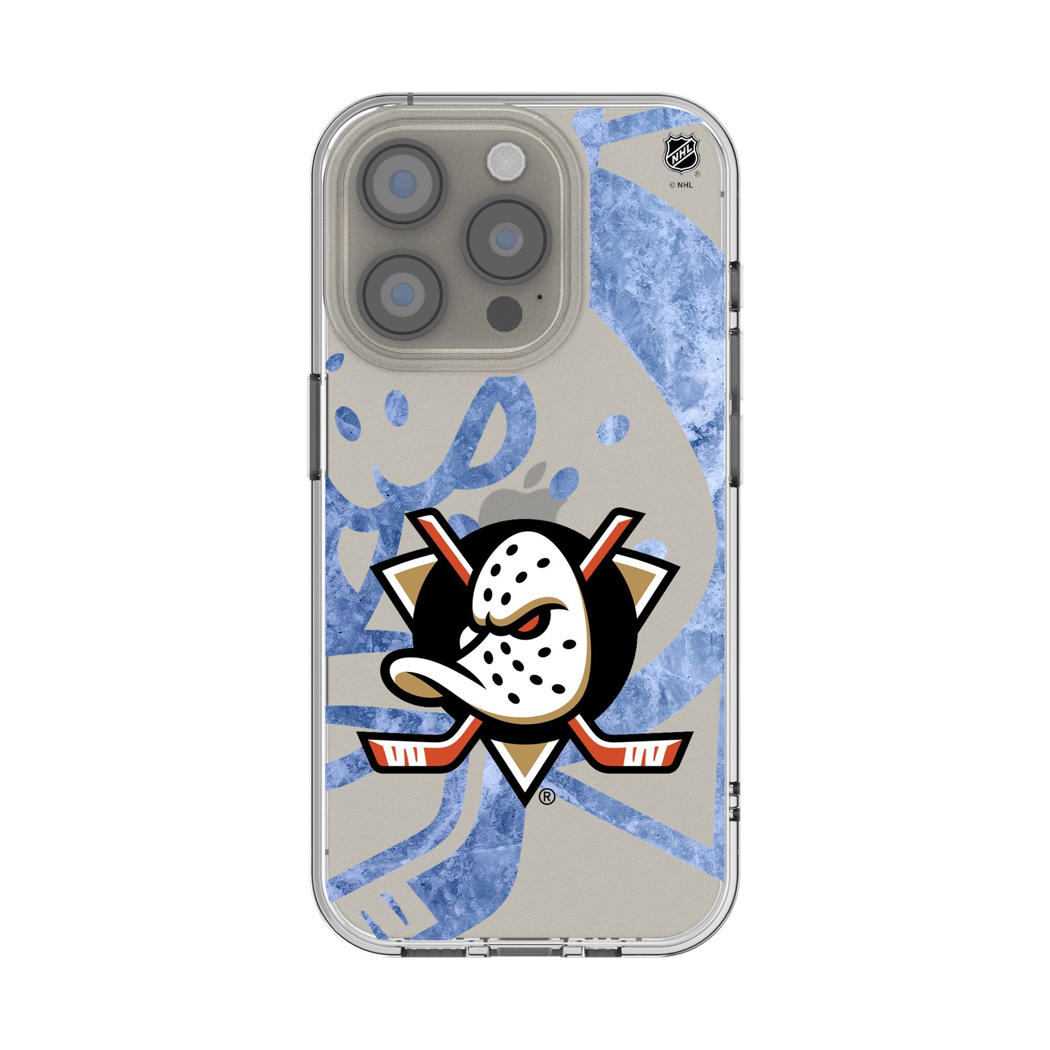 Anaheim Ducks NHL Hockey Team Ice Tilt Clear Protective Phone Case for Apple iPhone 14/13/12/11 Pro Max - Durable Slim Cover for Hockey Fans & Game Day Support