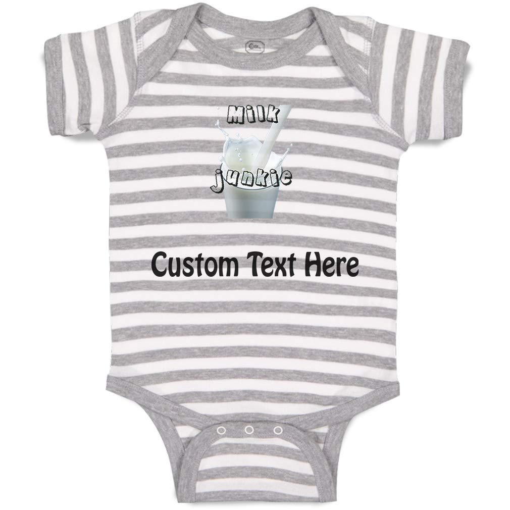 Custom Baby Bodysuit - Funny 'Milk Junkie' Cotton Onesie for Boys & Girls | Soft Infant Romper for Newborns, Baby Showers & Cute Photo Outfits