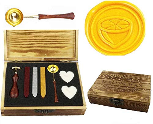 Vintage Lemon Wax Seal Stamp Kit for Wedding Invitations & Gifts