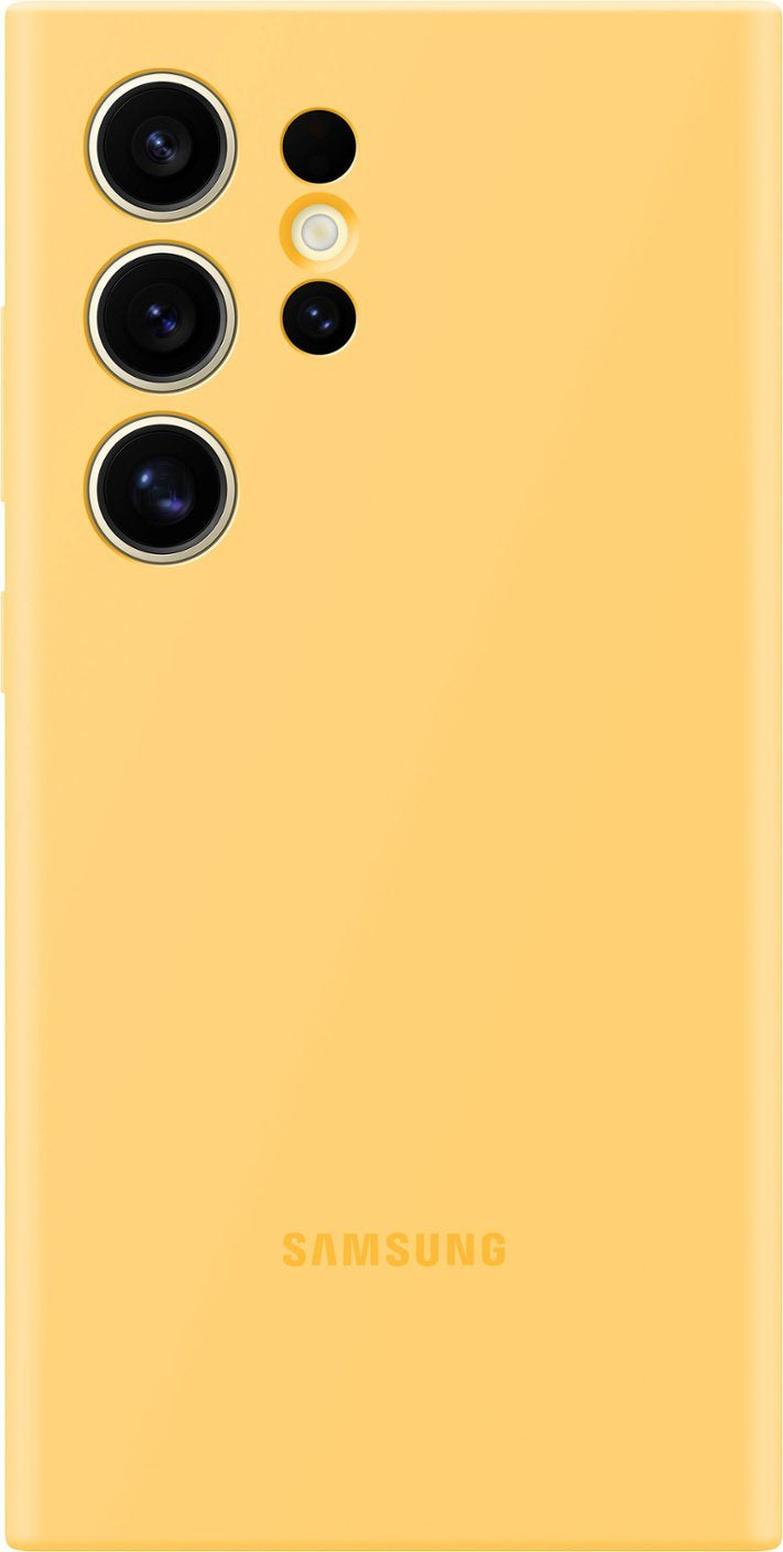 Samsung Galaxy S24 Ultra Silicone Case - Shockproof & Anti-Slip Protective Cover (EF-PS928TYEGUS) - Yellow | Perfect for Daily Use, Travel & Outdoor Activities