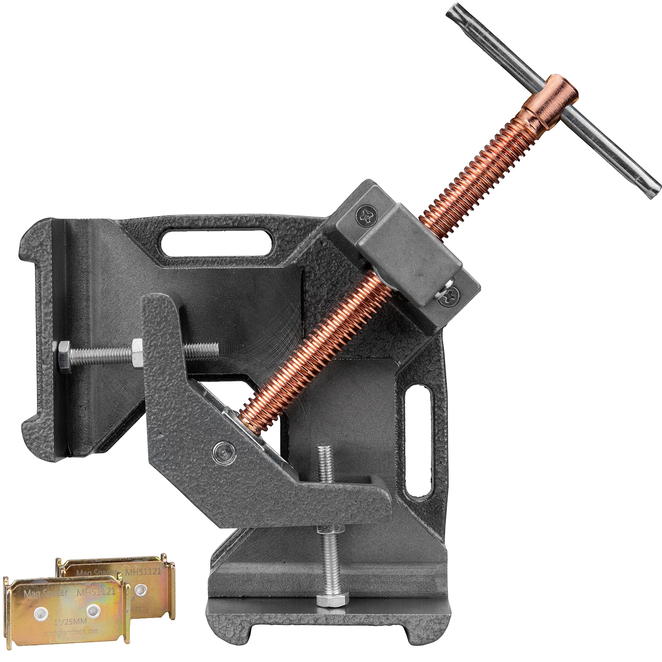 Heavy Duty Cast Iron Right Angle Clamp - Adjustable Swing Jaw for Woodworking & Metalworking