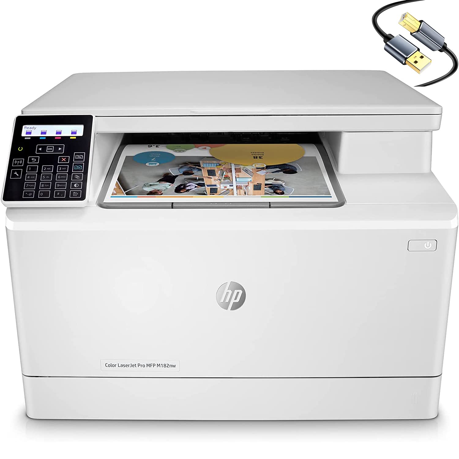 HP Color LaserJet Pro MFP M182nw Wireless All-in-One Laser Printer - Print, Scan, Copy | 17 ppm, 600x600 dpi, 256MB Memory | Photo & Document Printing up to 8.5