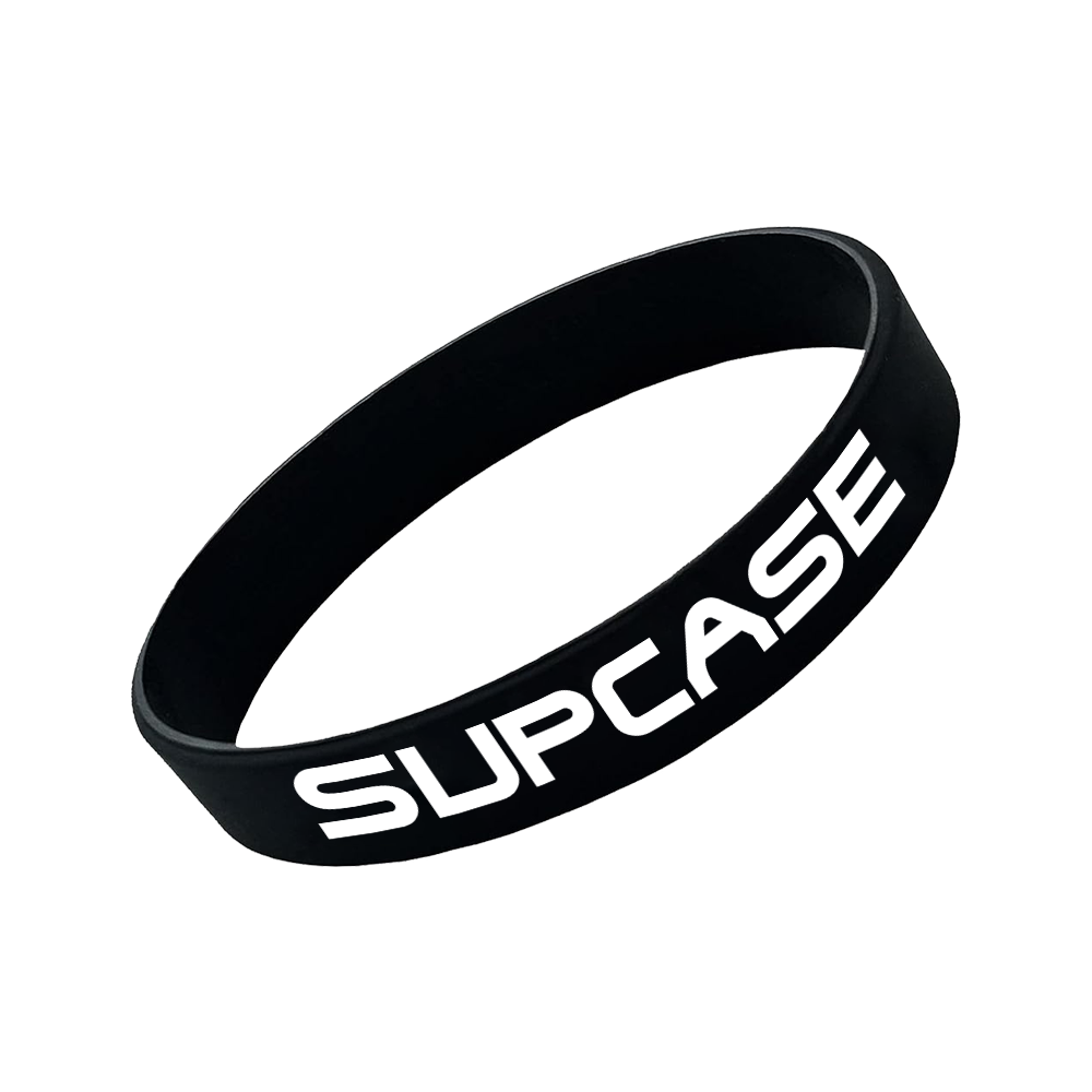 Official Limited Edition SUPCASE Silicone Wristband - Black - Durable & Comfortable for Sports, Workouts & Everyday Wear