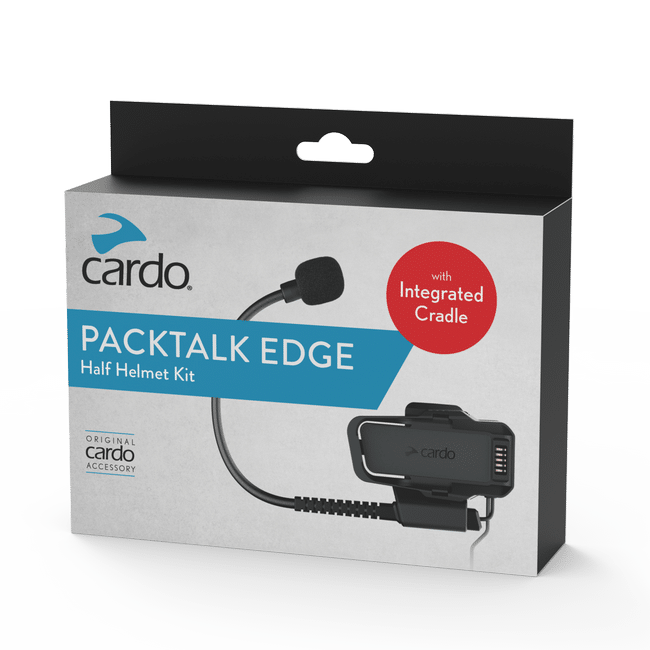 Cardo PT Edge Half Helmet Bluetooth Communication Kit - Motorcycle Intercom System for Riders, Hands-Free Calling & Music - Perfect for Adventure & Urban Riding