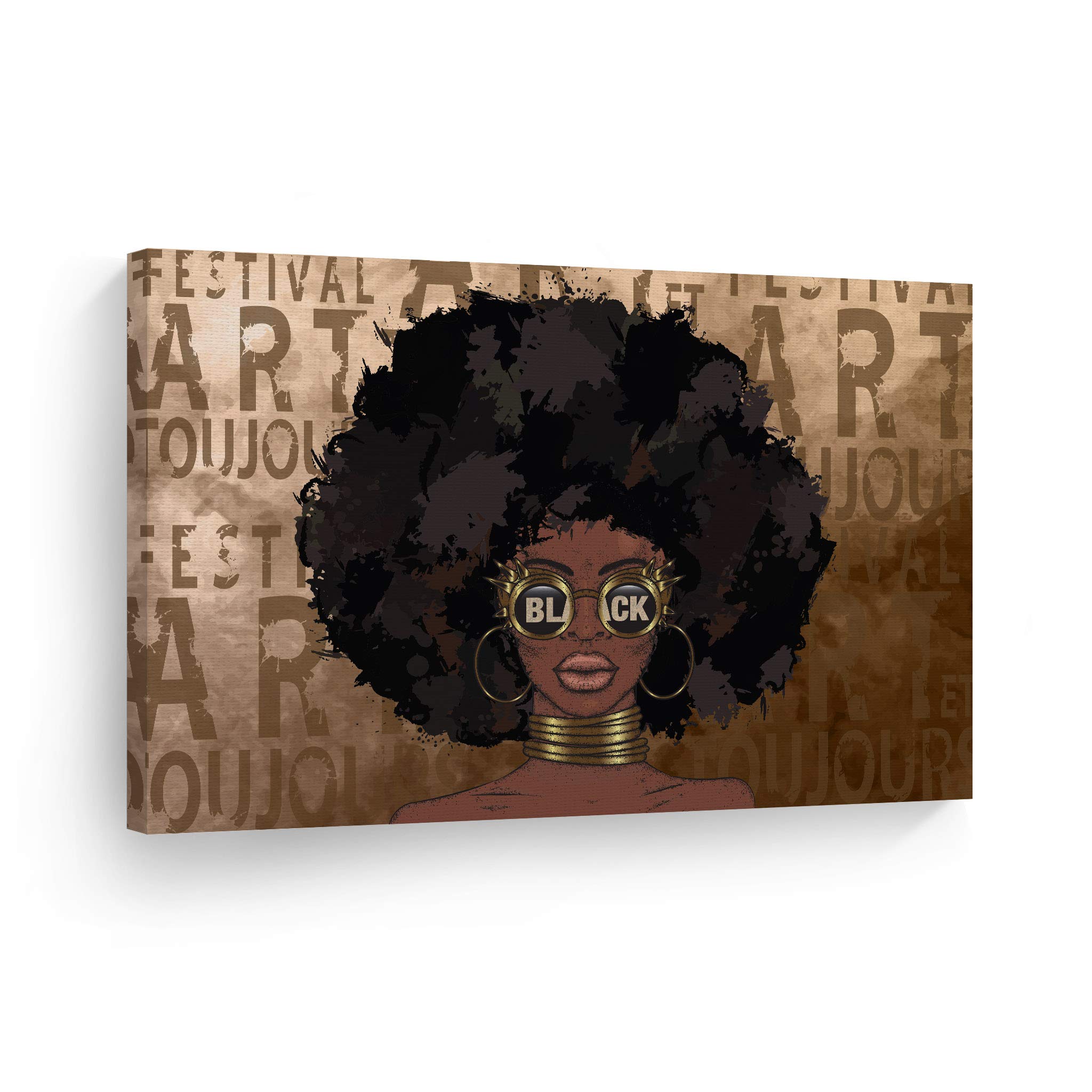 African American Wall Art Canvas Prints - Black Art Decor, Pop Art & African Pictures for Home & Office - 15x22 Inches - Perfect for Living Room, Bedroom & Office Decor