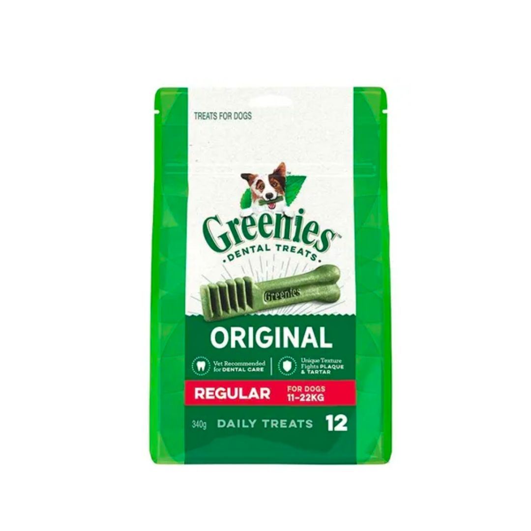 Greenies Original Regular Dog Dental Chews - 18 Count (510g) | Teeth Cleaning Treats for Dogs, Fresh Breath & Tartar Control | Perfect for Daily Oral Care Routine
