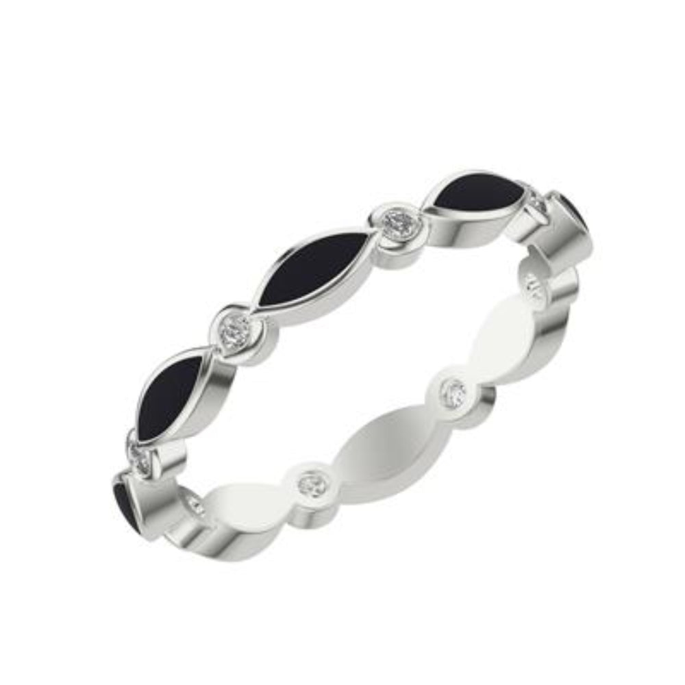 14K White Gold Contemporary Diamond Wedding Band for Women - Elegant Stackable Ring for Bridal, Engagement, Anniversary & Everyday Wear
