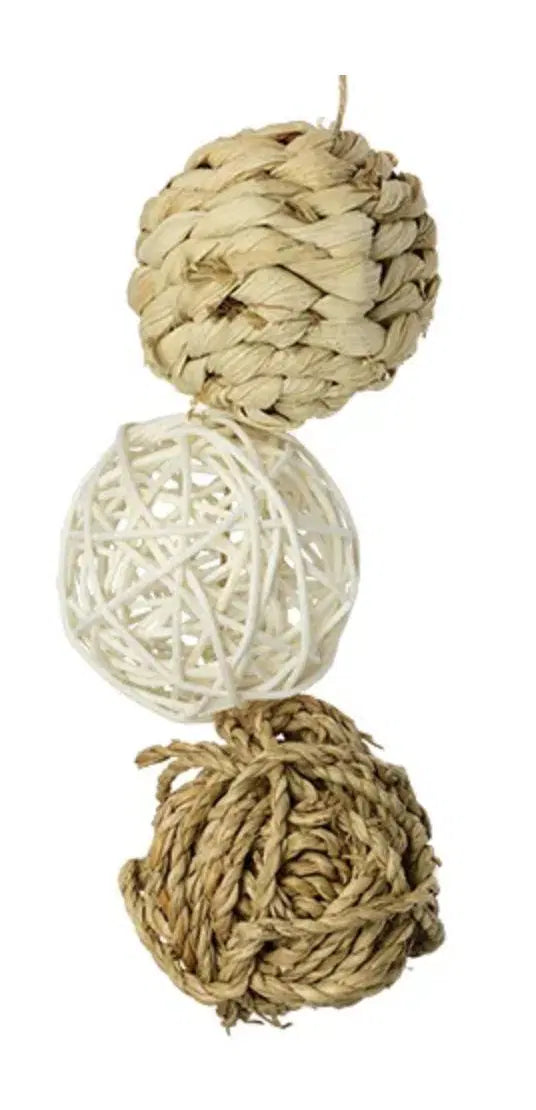 Premium Triple Woven Balls - Durable Dog Chew Toys for Aggressive Chewers - Interactive Play & Teeth Cleaning for Medium/Large Dogs - Indoor & Outdoor Use