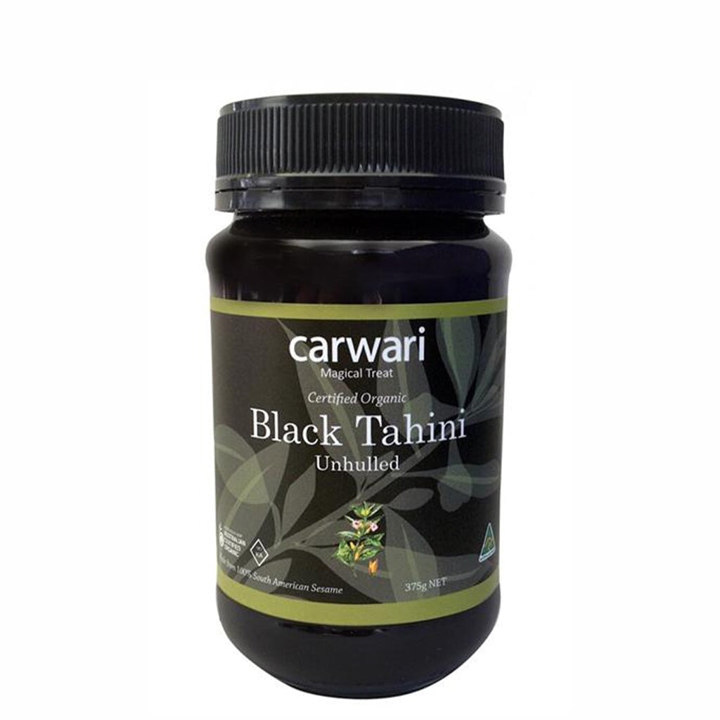 Organic Unhulled Black Tahini by Carwari - Premium Sesame Seed Paste for Smoothies, Baking & Middle Eastern Cuisine
