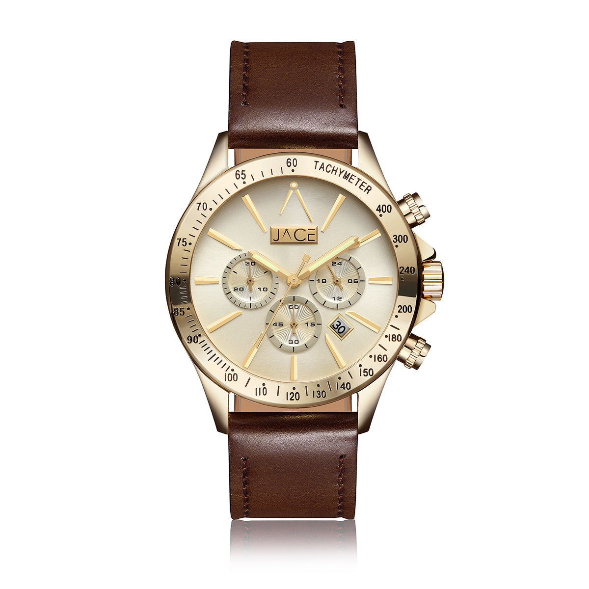 ZAGREB Men's Chronograph Leather Strap Watch - Waterproof, Durable & Stylish for Business, Casual & Outdoor Activities