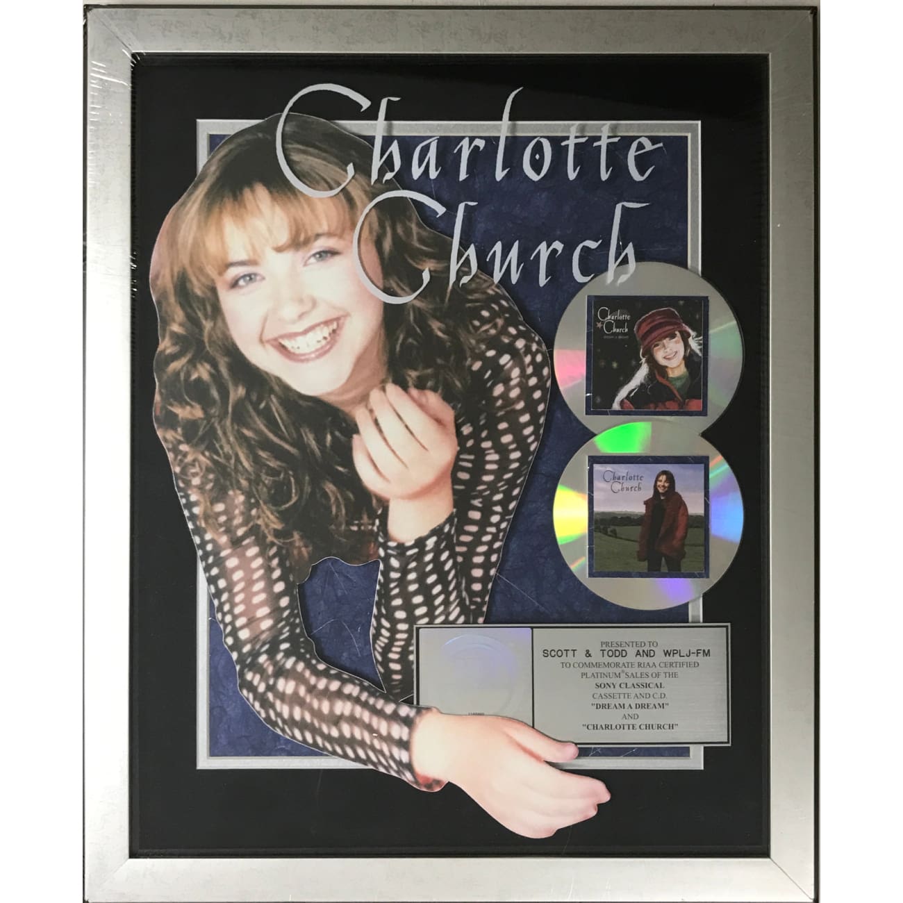 Charlotte Church Dream A Dream & Self Titled Combo RIAA Platinum Album Award - New & Sealed Collectible Music Memorabilia - Perfect for Fans, Collectors, and Music Enthusiasts Display