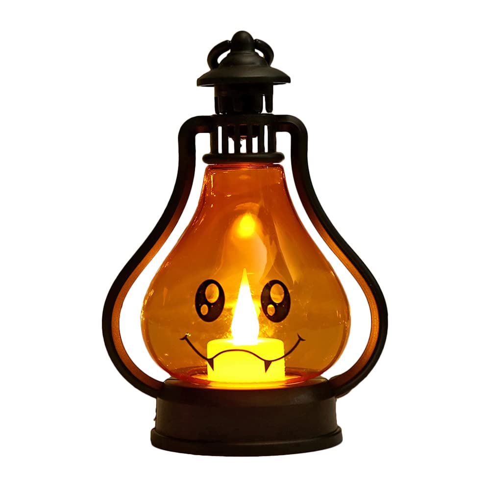 LUOZZY Halloween Pumpkin LED Lantern - Battery Operated Flameless Candle Light for Halloween Party Decorations, Indoor & Outdoor Fall Decor, Thanksgiving Table Centerpiece