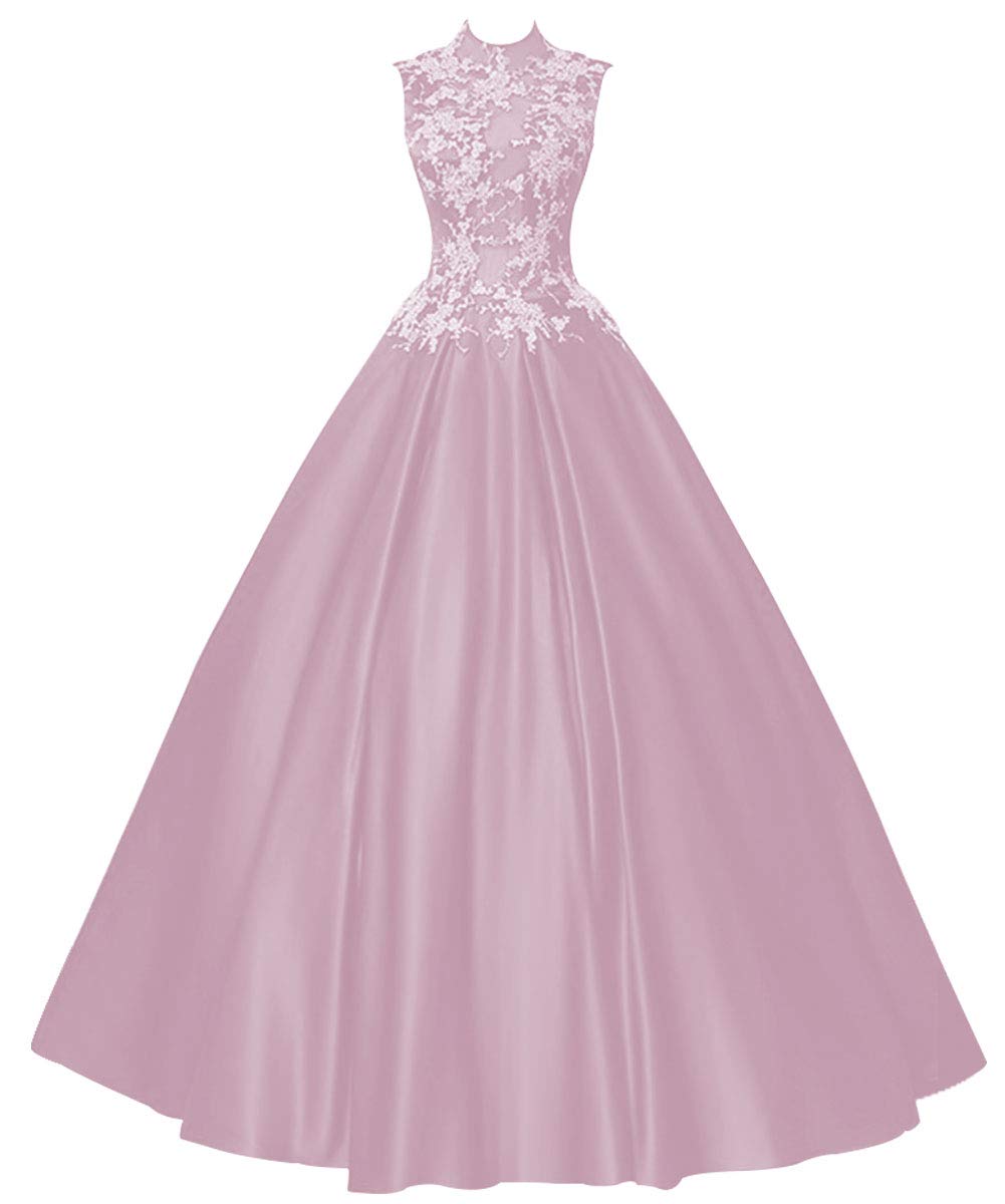 Elegant Long Prom Dresses for Quinceanera & Evening Events - Princess Style Halter Sleeveless Satin Gowns for Formal Dances, Galas & Special Occasions