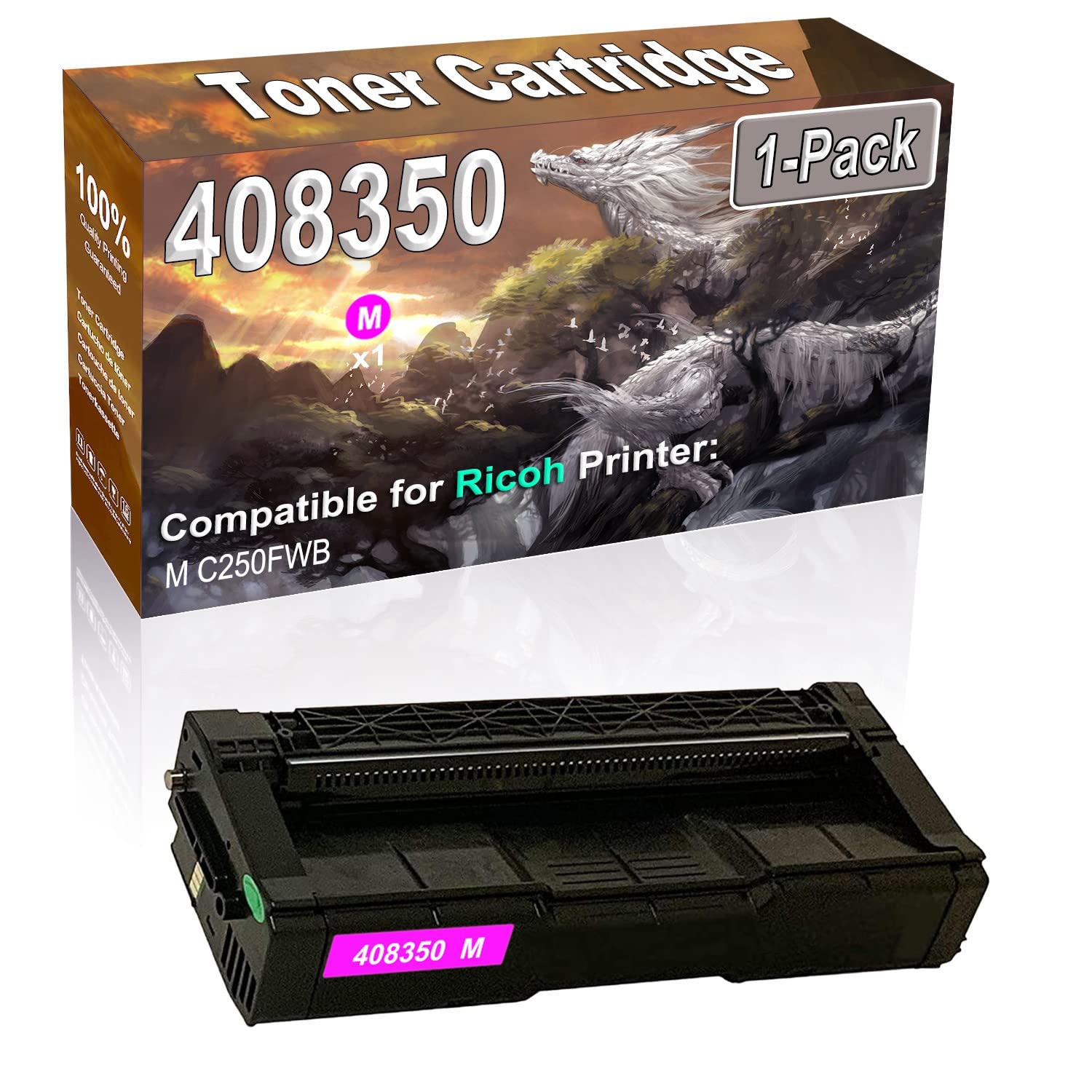 High Yield Compatible Magenta Toner Cartridge (1-Pack) for Ricoh M C250FWB Printers - Replacement for M C250 (408350) | Ideal for Office Printing & High Volume Documents