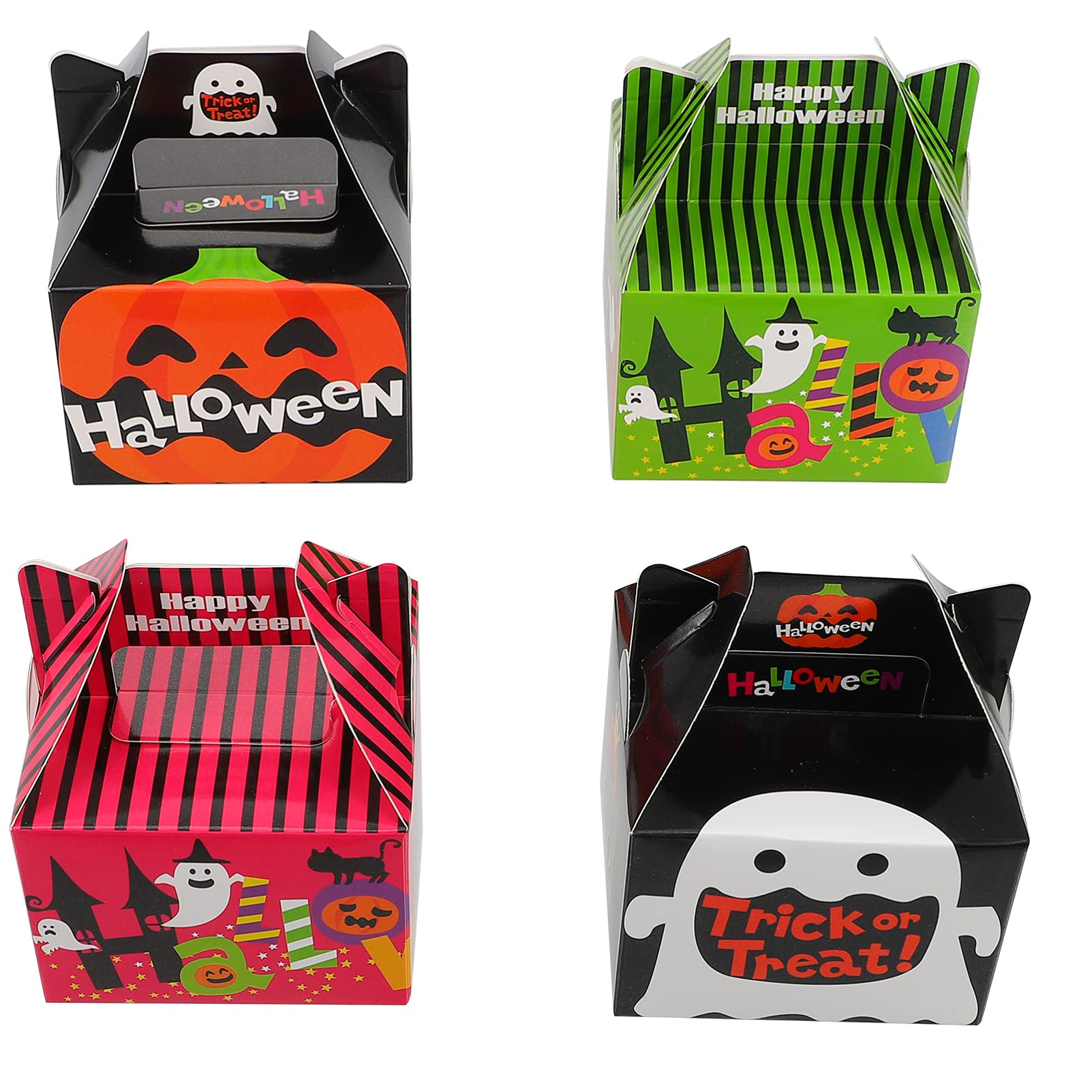 Amosfun 48pcs Halloween Gift Bags with Handles - Kids Candy Treat Boxes for Parties & Jewelry Storage