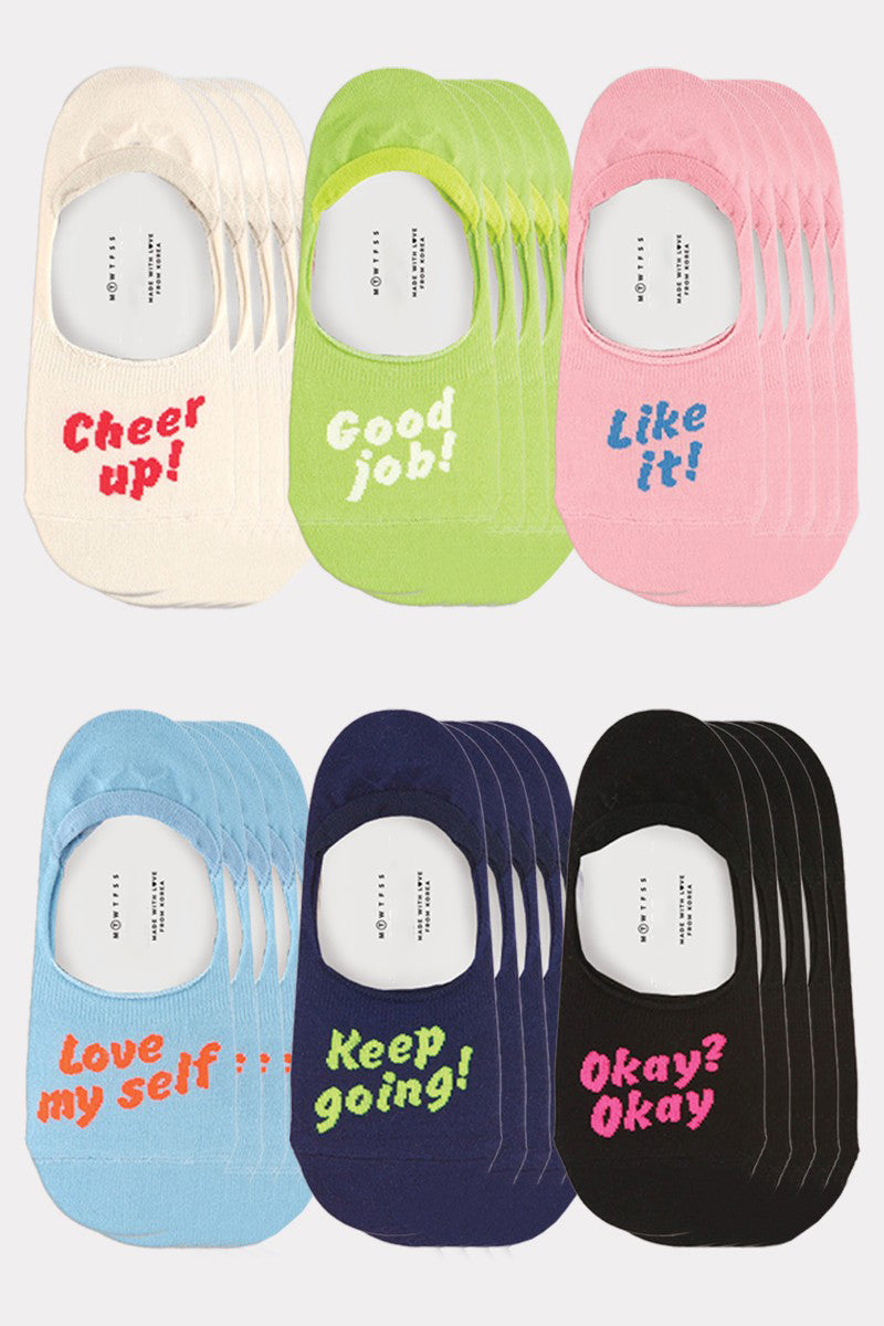 Positive Vibes No Show Socks for Women & Men - Invisible Low Cut Liner Socks for Sneakers, Loafers & Casual Shoes - Breathable Anti-Slip Comfort Socks