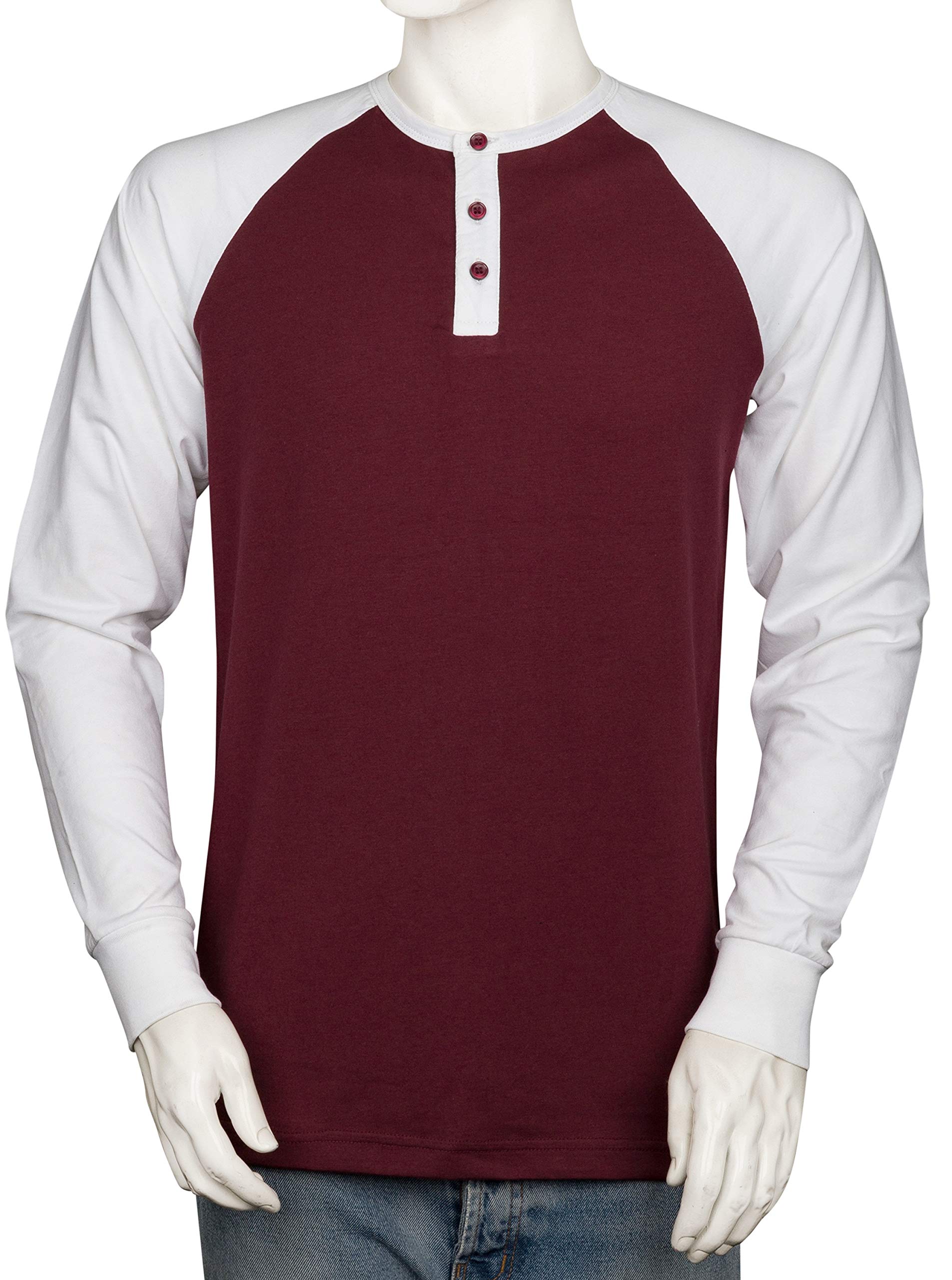 Big and Tall Men's Baseball Henley Long Sleeve Shirt - Heavyweight Cotton Pullover for Casual Wear - Comfortable Workout & Lounge Shirt for Large Size Men