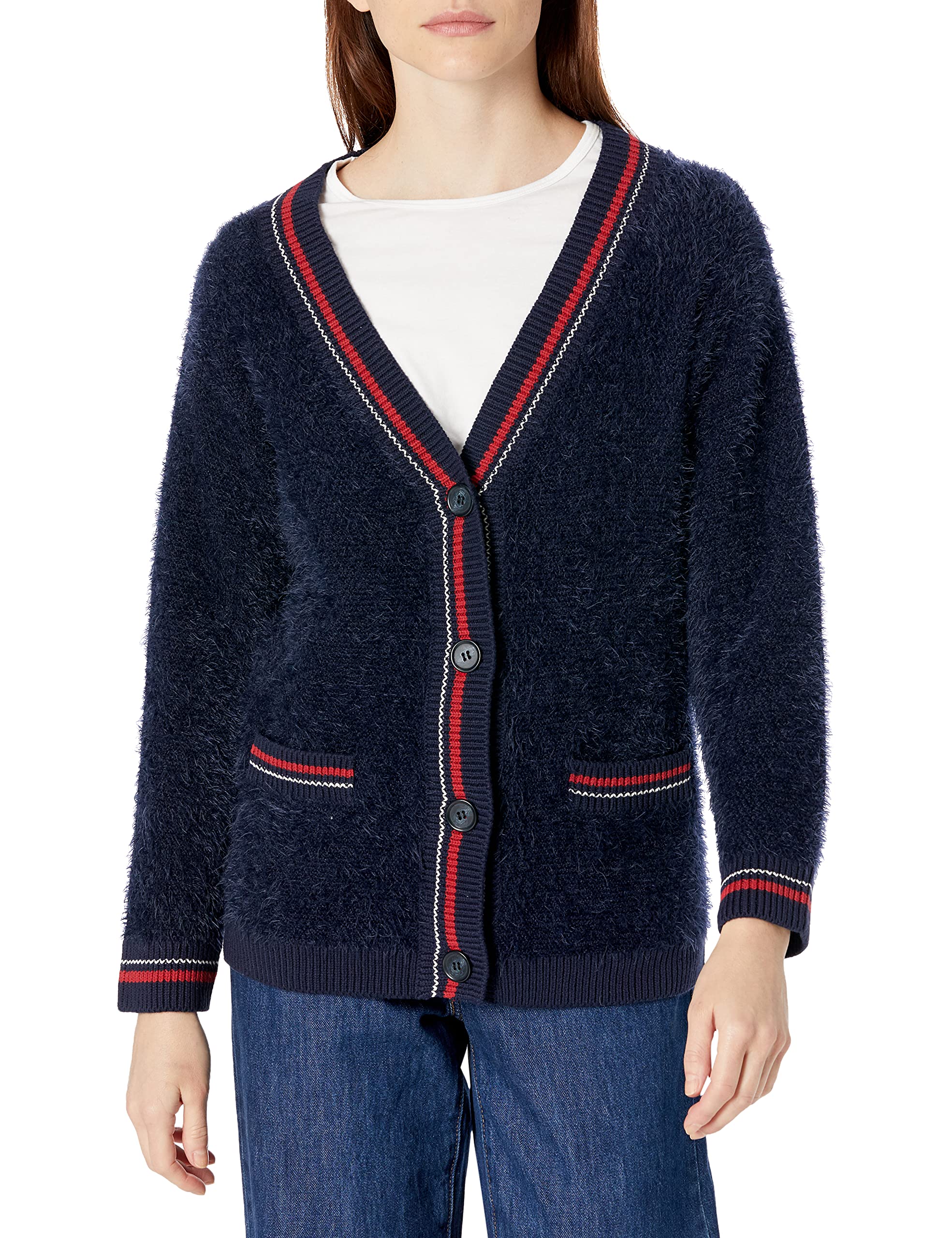 Cozy Cable Knit Women's Fuzzy Sweater - Soft Winter Cardigan for College & Casual Wear | Perfect for Campus, Office & Lounge