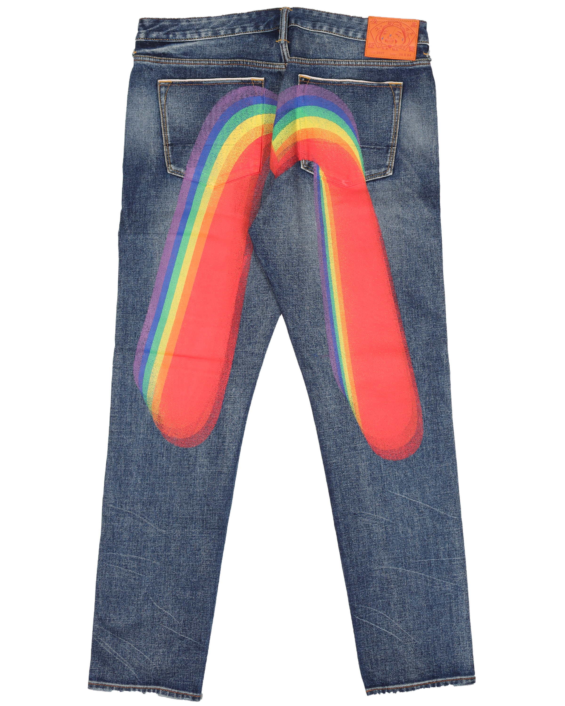 30th Anniversary Limited Edition Rainbow Daicock Carrot Fit Jeans for Women - High Waist Skinny Stretch Denim Pants for Casual Wear & Street Fashion