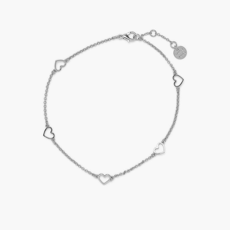 Dainty Silver Heart Anklet for Women - Elegant Layering Ankle Bracelet for Summer, Beach, and Everyday Wear