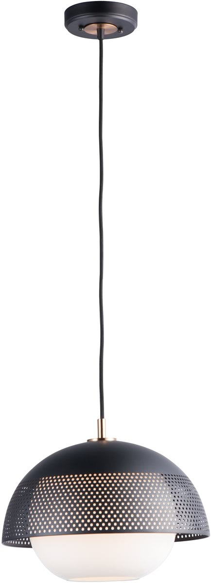 14W Modern Pendant Light Fixture - Black/Satin Brass Finish for Kitchen Island, Dining Room, or Bedroom Lighting