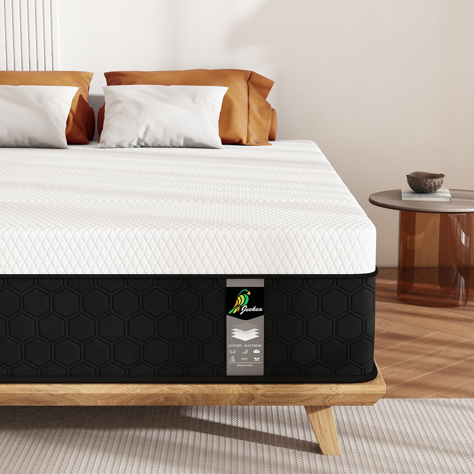 10 Inch Full Size Hybrid Mattress - Medium Firm Innerspring & Memory Foam for Back Pain Relief | Motion Isolation & Edge Support | Bed in a Box for Guest Rooms, Dorms & Apartments