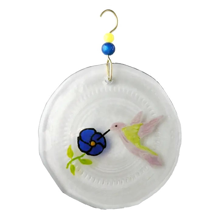 Pink Hummingbird Suncatcher - Handmade Glass Window Decor for Home & Garden - Perfect for Living Room, Bedroom, or Outdoor Spaces