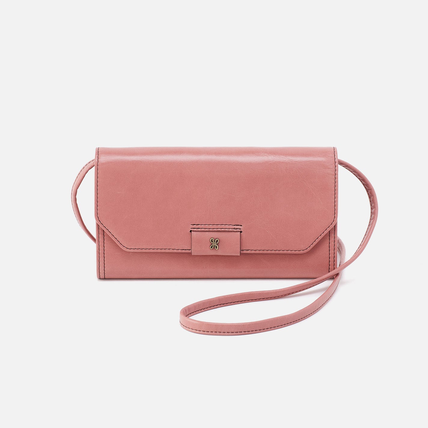 Stylish Romy Wallet Crossbody Bag in Polished Leather - Rose Pink | Perfect for Everyday Use, Travel & Shopping