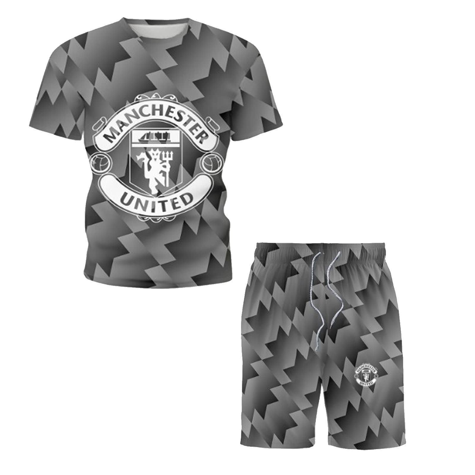 ranrann Men's 2-Piece Workout Tracksuit Set - Breathable Short Sleeve T-Shirt & Adjustable Drawstring Shorts for Gym, Running & Casual Wear | Activewear Outfit for Men